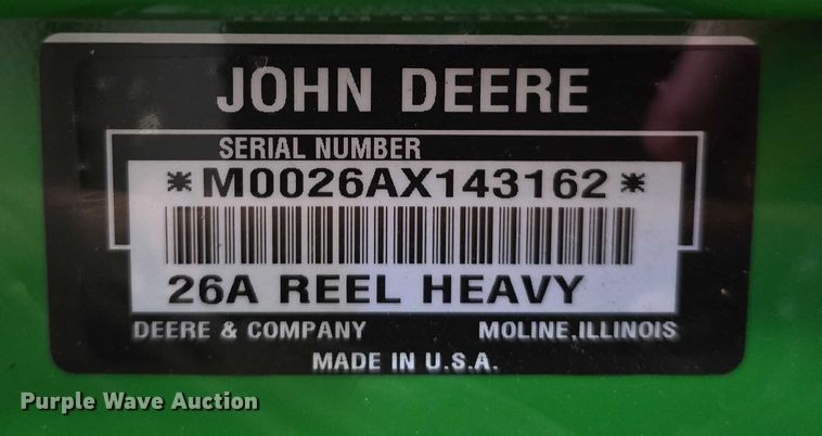 image for item EO1512 (3) John Deere 26A reel mower attachment