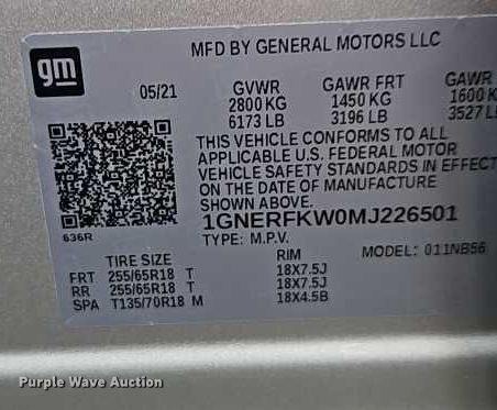image for item EO4505 2021 Chevrolet Traverse SUV