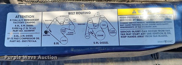 image for item EO4506 2004 Dodge Ram 3500 Quad Cab pickup truck cab and chassis