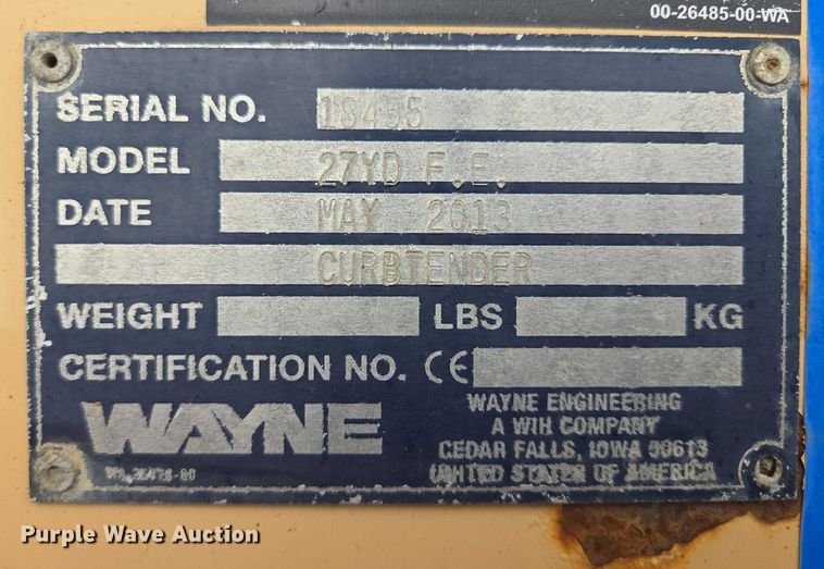 image for item ER5423 2014 Peterbilt 320 refuse truck