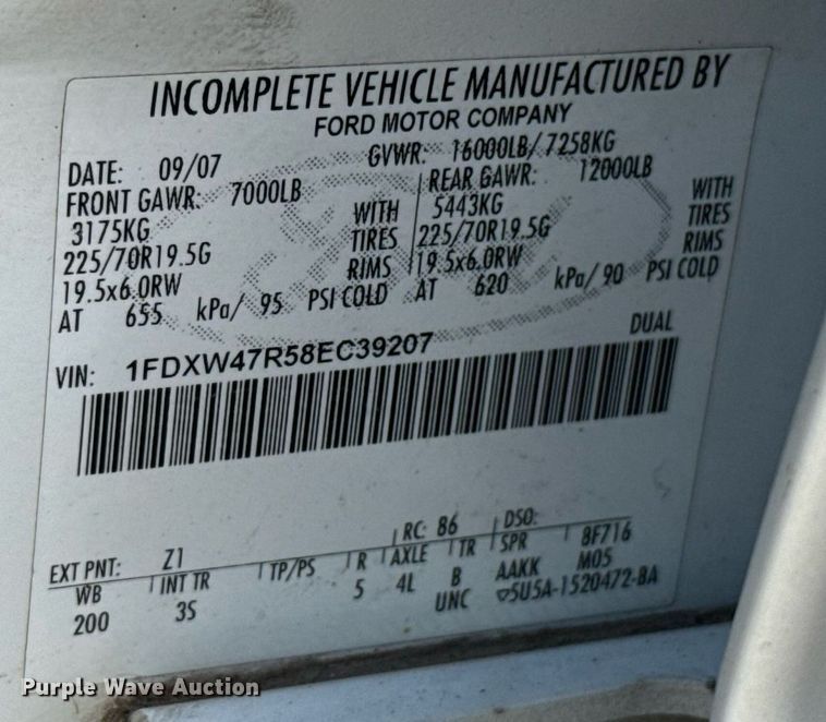 image for item HI9252 2008 Ford F450 Crew Cab flatbed truck