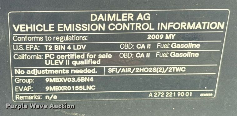 image for item HI9287 2009 Mercedes Benz CLK350 