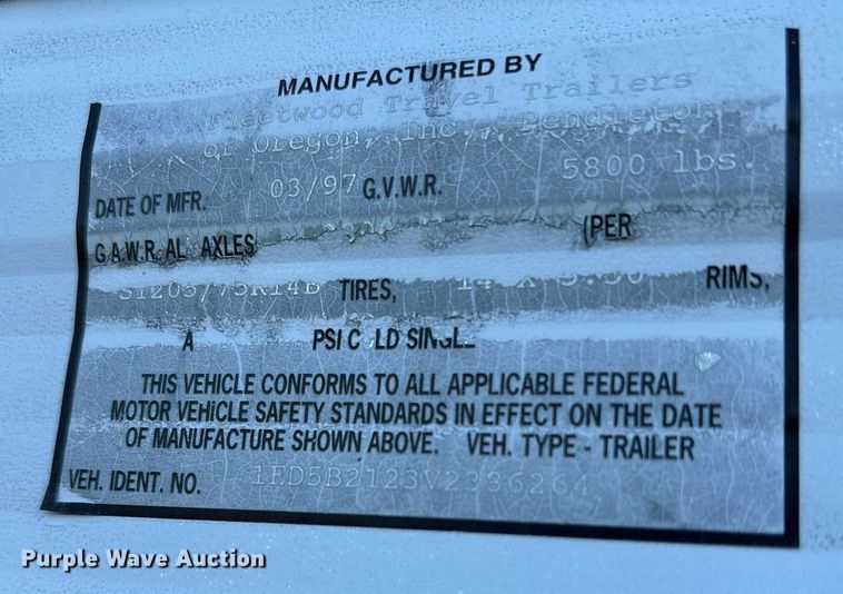 image for item ND9719 1997 Fleetwood 21L5B camper