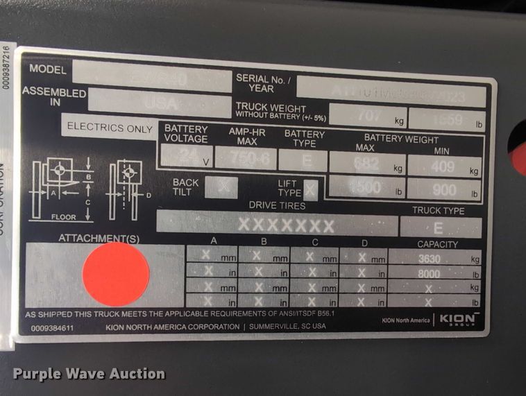 image for item ND9791 2023 Linde EWR40 pallet jack
