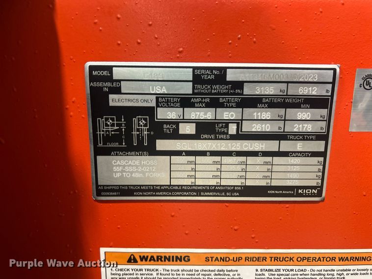 image for item ND9941 2023 Linde E18S forklift