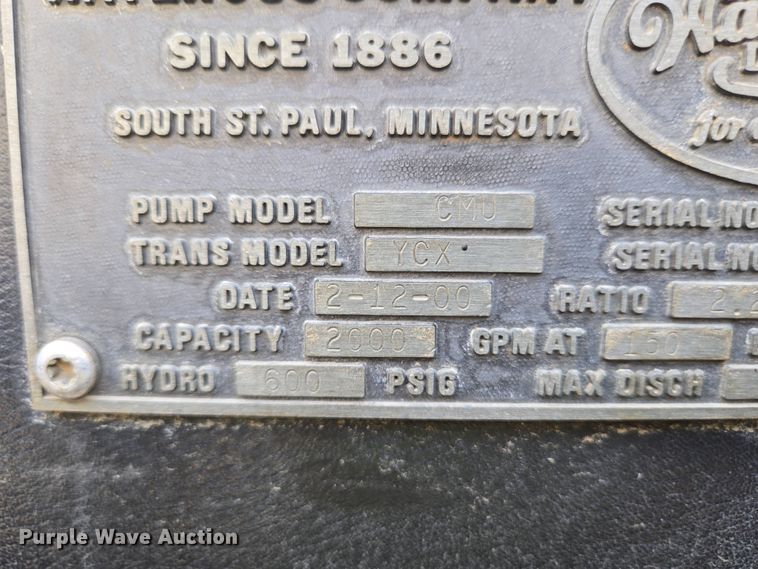 image for item YA0468 2000 Pierce pumper fire truck