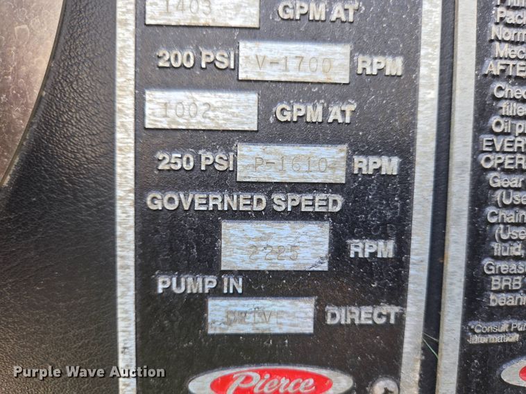 image for item YA0468 2000 Pierce pumper fire truck