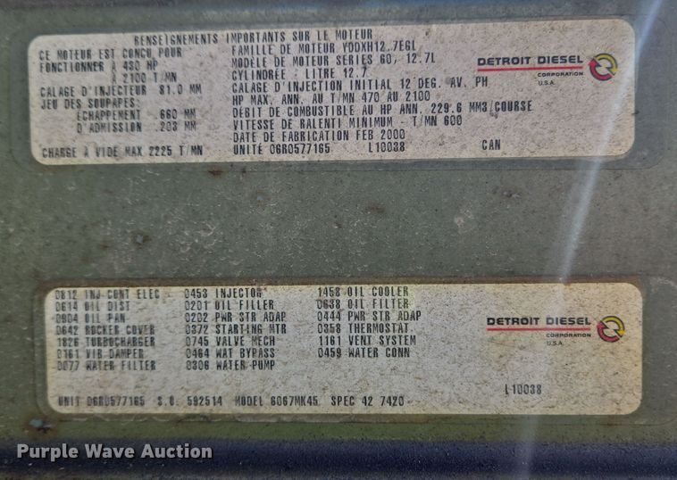 image for item YA0468 2000 Pierce pumper fire truck