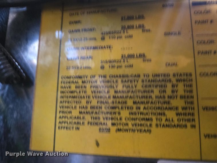 image for item YA0468 2000 Pierce pumper fire truck