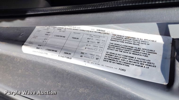 image for item YA0641 2022 Ford E450 shuttle bus