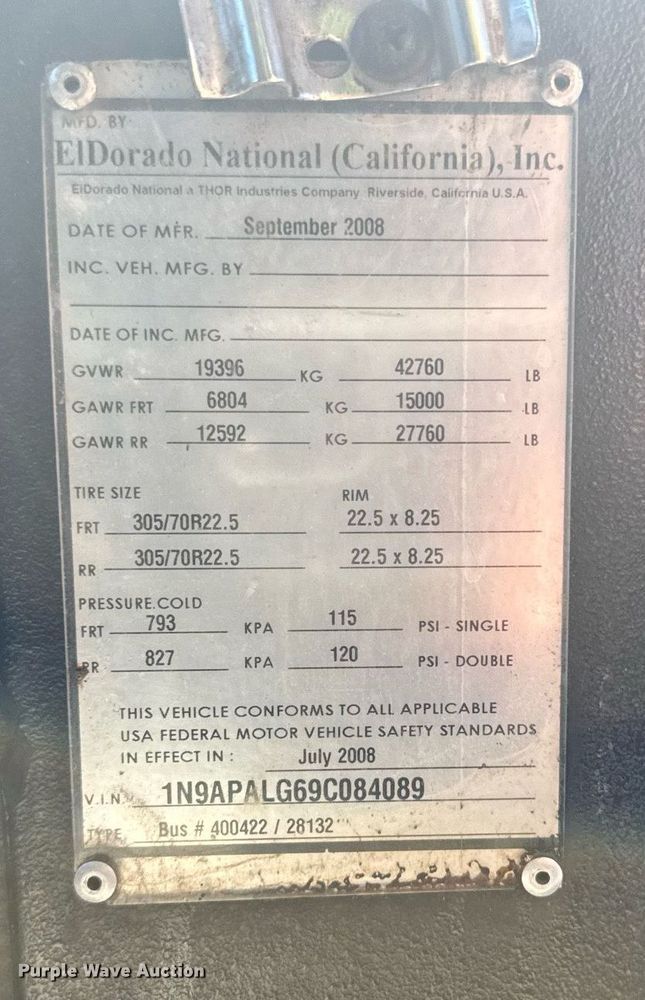 image for item YA0664 2009 ElDorado  Axess transit bus