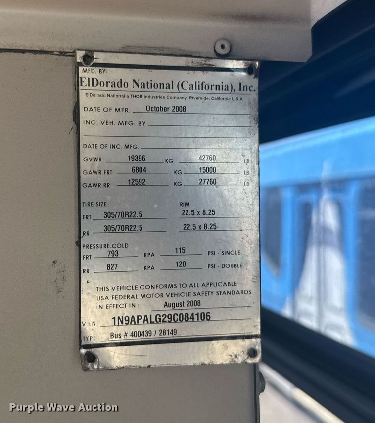 image for item YA0668 2009 ElDorado  Axess transit bus