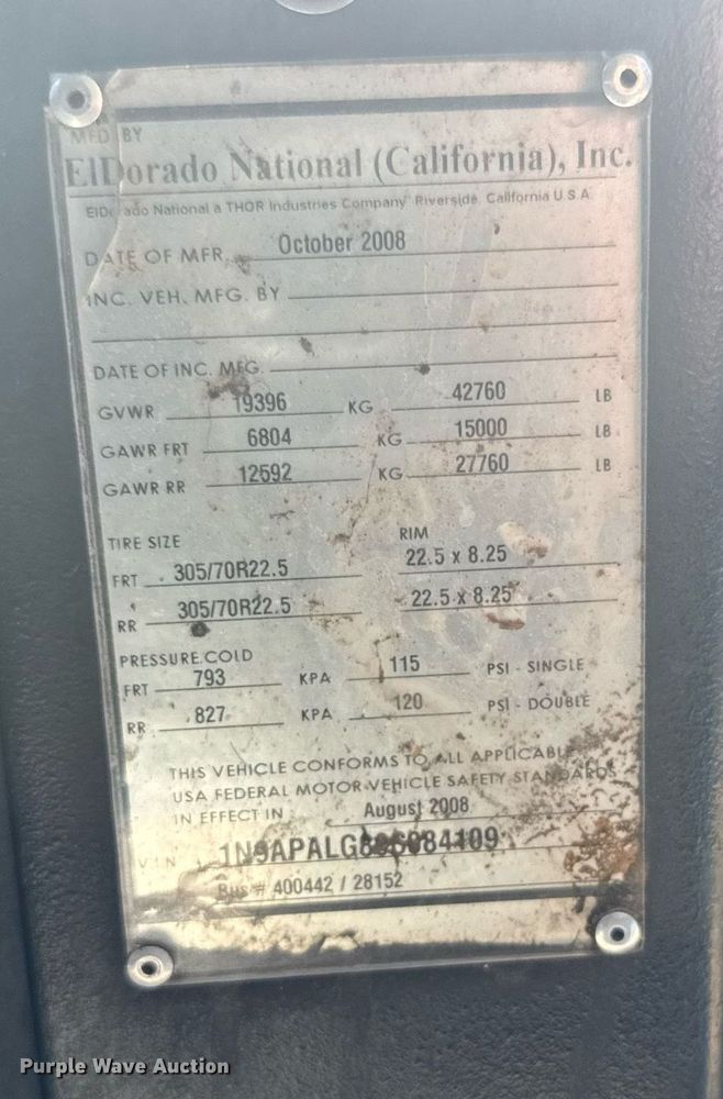 image for item YA0669 2009 ElDorado  Axess transit bus