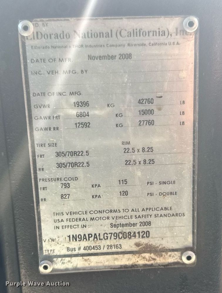 image for item YA0670 2009 ElDorado  Axess transit bus