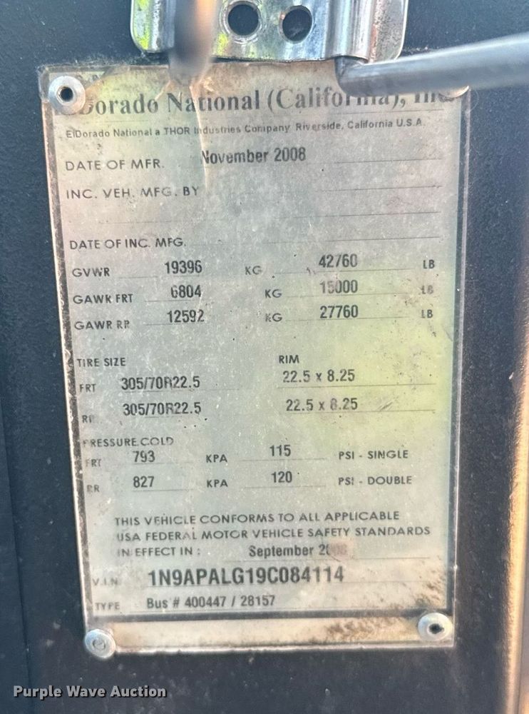 image for item YA0677 2009 ElDorado  Axess transit bus