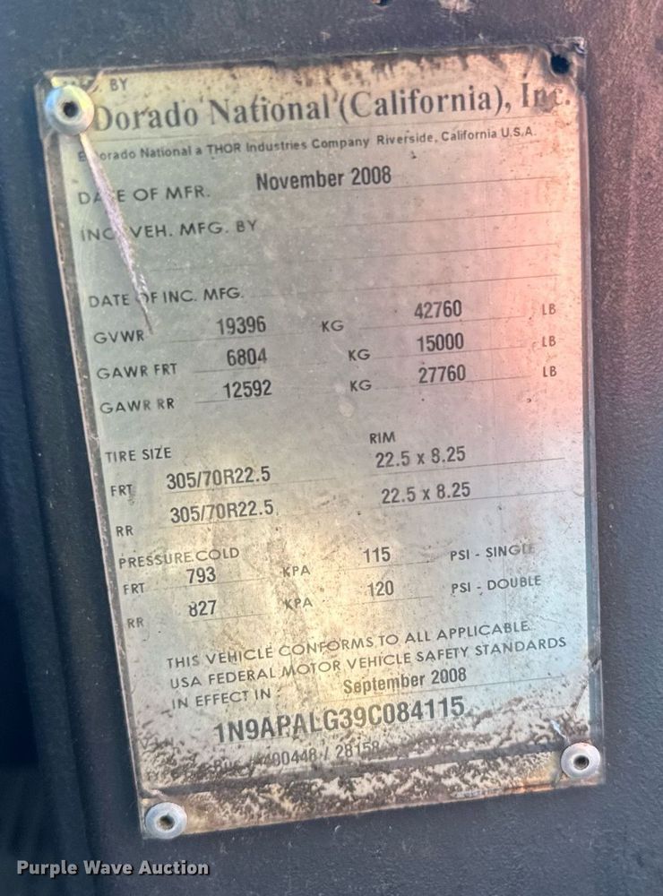 image for item YA0678 2009 ElDorado Axess transit bus