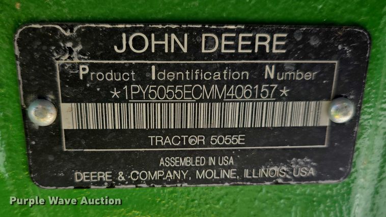 image for item YA0681 2021 John Deere 5055E MFWD tractor