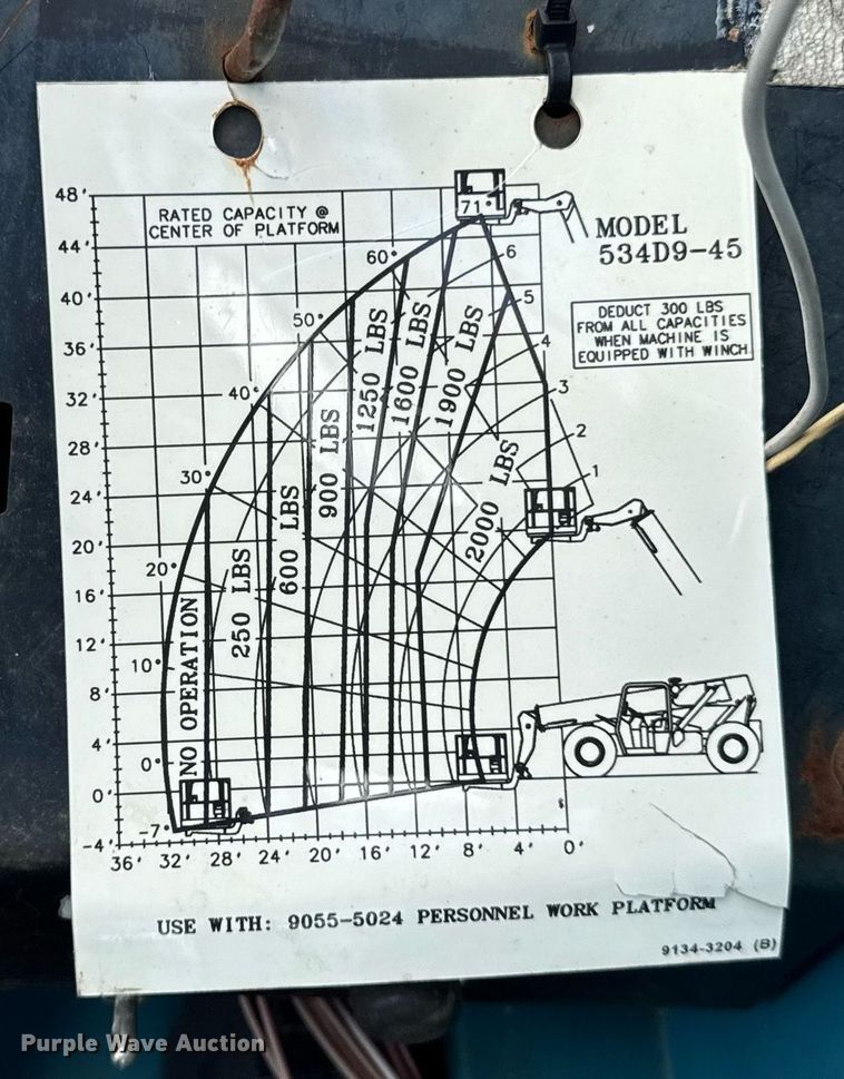 image for item DI9077 2005 Gradall 534D9-45 telehandler