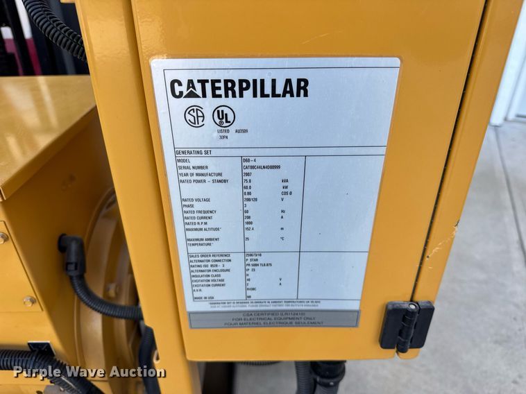 image for item DI9112 2007 Caterpillar D60-4 generator