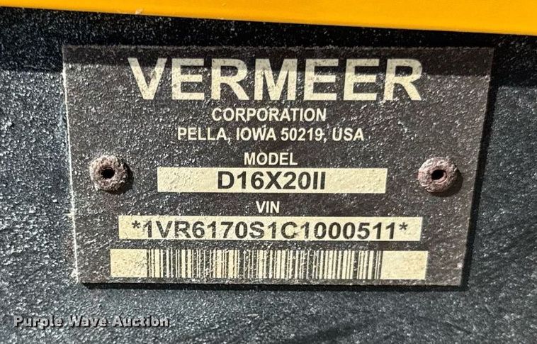 image for item DI9255 2012 Vermeer D16x20 Navigator Series 2 directional boring unit