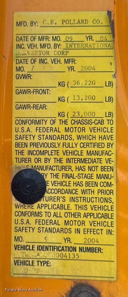 image for item DI9311 2005 International 7400 dump truck