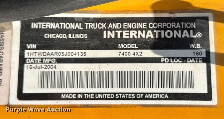 image for item DI9311 2005 International 7400 dump truck