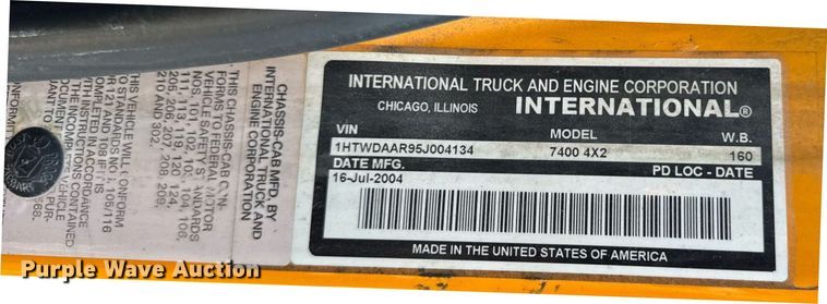 image for item DI9338 2005 International 7400 dump truck