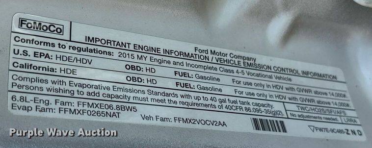 image for item DM1923 2015 Ford F550 Super Duty XL utility / service truck