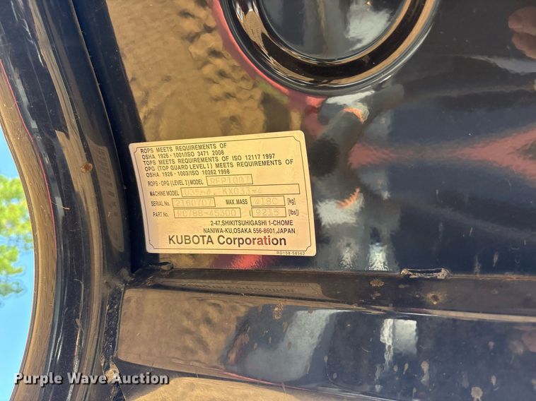 image for item DM1950 2021 Kubota KX033-4 mini excavator