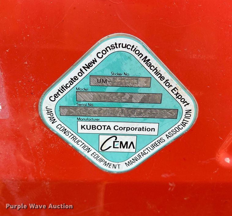 image for item DM1950 2021 Kubota KX033-4 mini excavator
