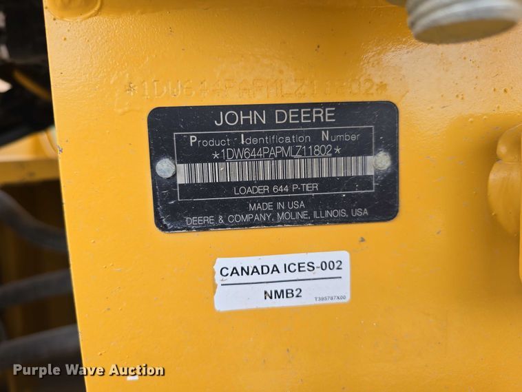 image for item DR3754 2021 John Deere 644 P-Tier wheel loader