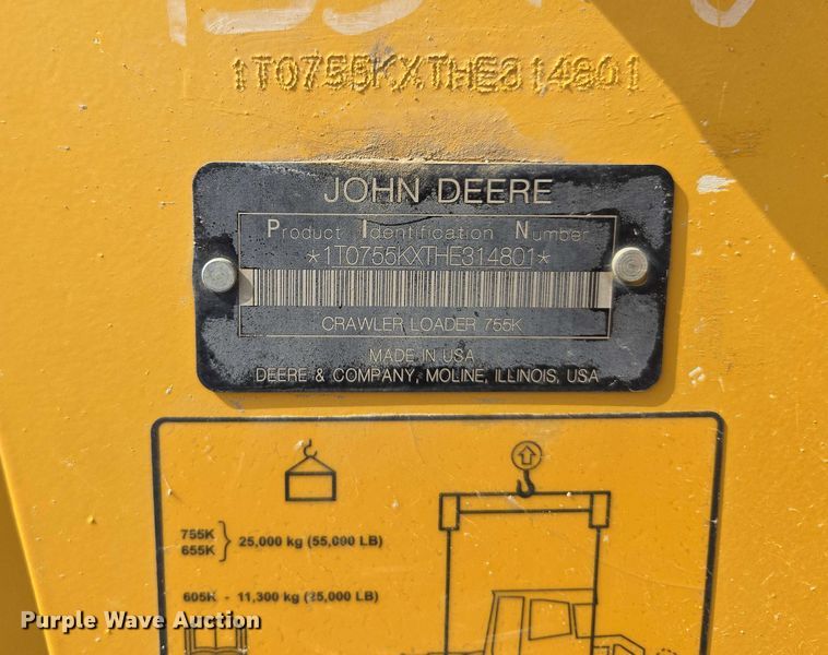 image for item DR3761 2017 John Deere 755K track loader
