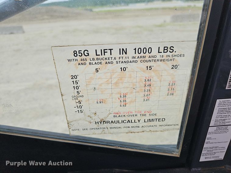 image for item DR3763 2014 John Deere 85G mini excavator