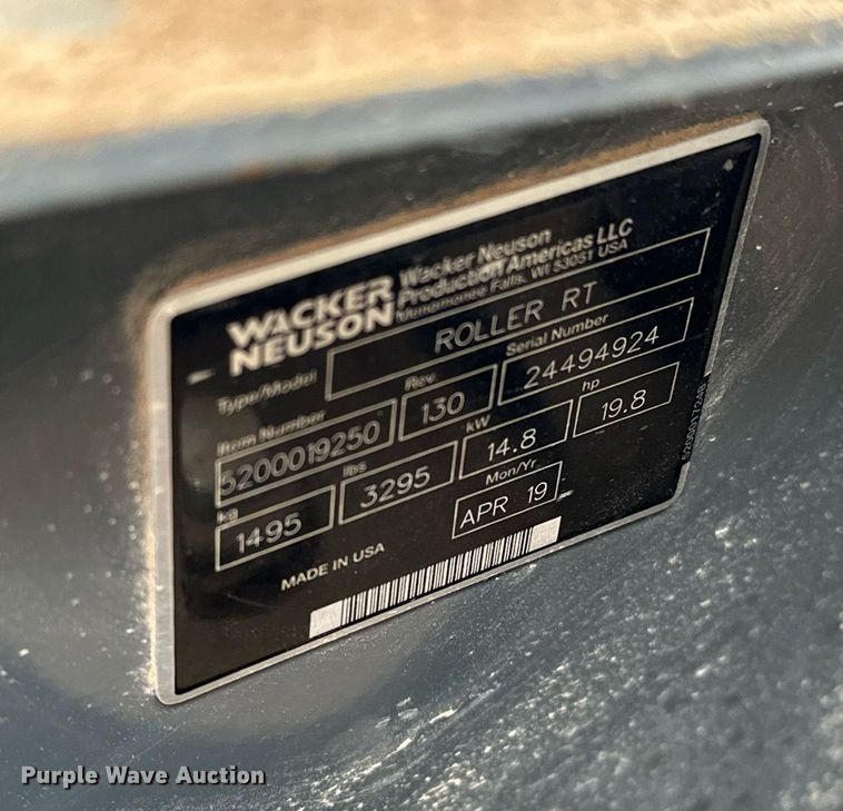 image for item DR3765 2019 Wacker Neuson RTSC3 trench compactor