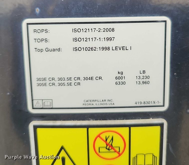 image for item DR3768 2014 Caterpillar 305E CR mini excavator