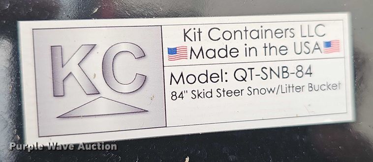 image for item DR3922 Kit Containers LLC QT-SNB-84 skid steer bucket