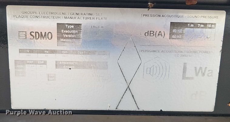 image for item DR3934 2005 SDMO 116UCM generator