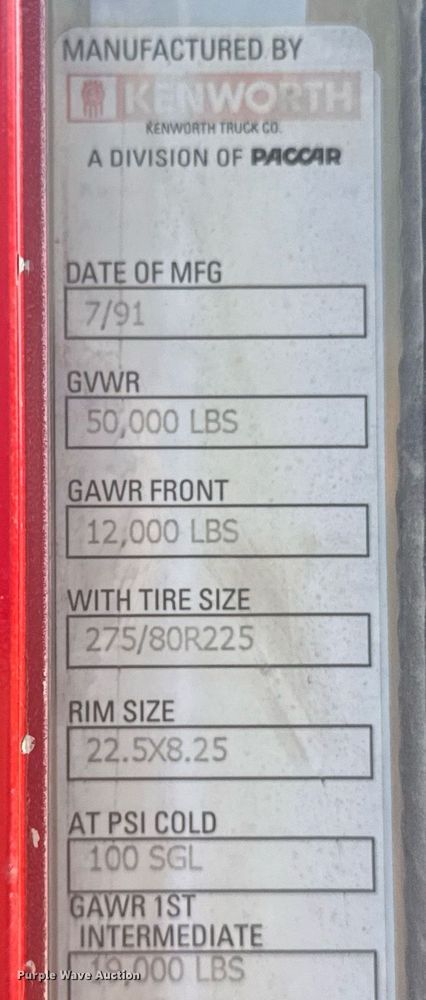 image for item DS3764 1992 Kenworth T660 dump truck