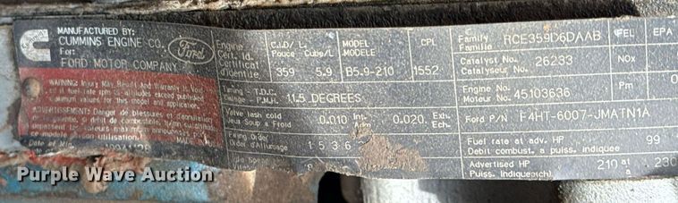 image for item DS3787 1995 Ford F800 digger derrick truck