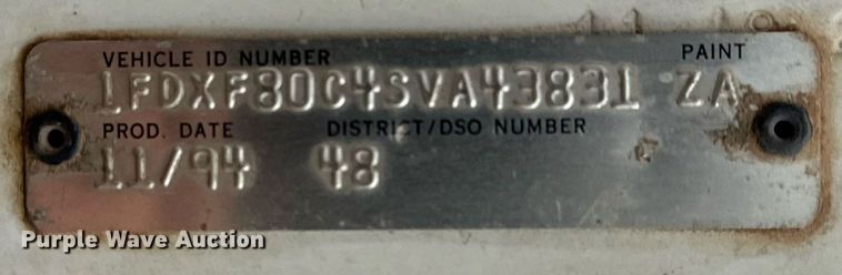 image for item DS3787 1995 Ford F800 digger derrick truck
