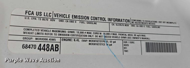 image for item DT6906 2021 Dodge Ram 3500  utility bed pickup truck