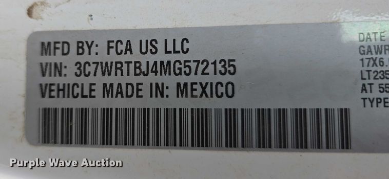 image for item DT6906 2021 Dodge Ram 3500  utility bed pickup truck