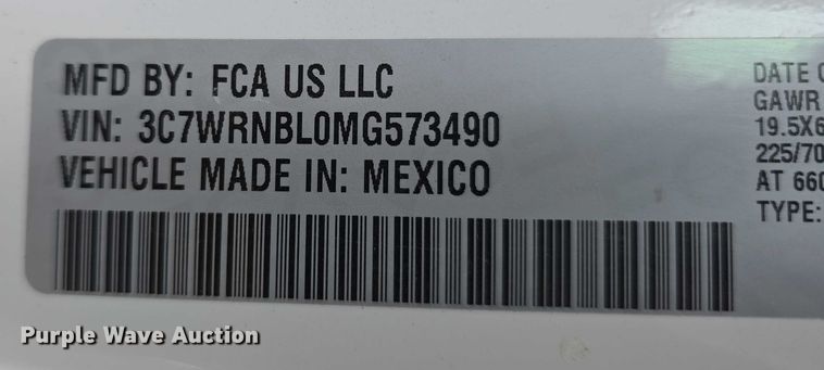 image for item DT6908 2021 Dodge Ram 5500 utility / service truck