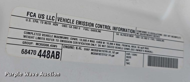 image for item DT6909 2021 Dodge  Ram 3500 utility bed pickup truck