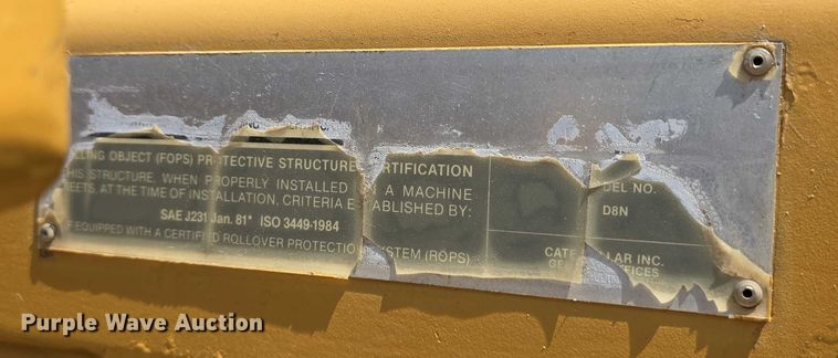 image for item DT6970 1990 Caterpillar D8N cable plow