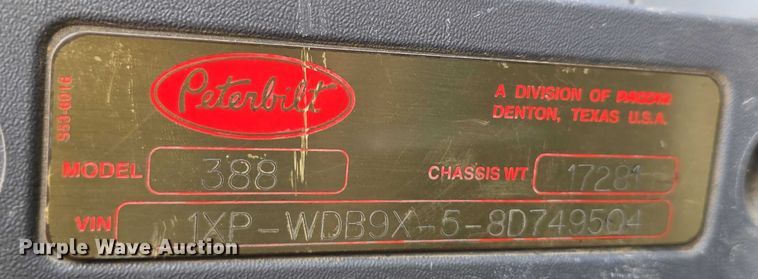 image for item DT6979 2008 Peterbilt 388 semi truck