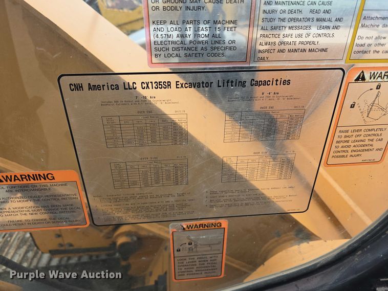 image for item DT6984 2007 Case CX135SR excavator
