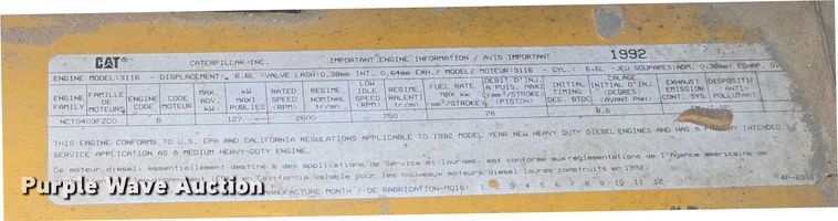 image for item DT6987 1992 GMC TopKick crane truck