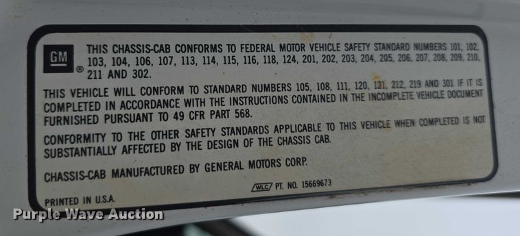 image for item DT6987 1992 GMC TopKick crane truck