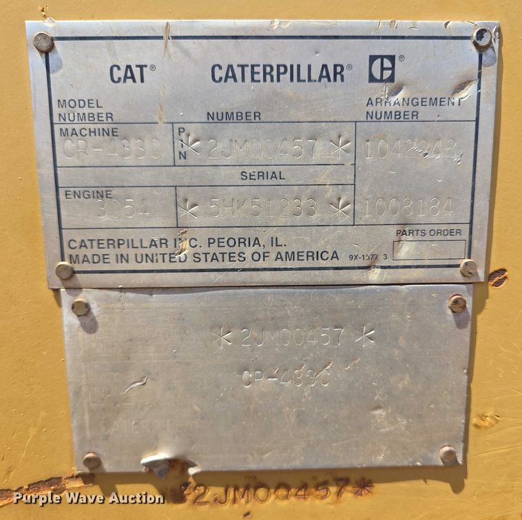 image for item DT7230 1997 Caterpillar CP-433C single drum vibratory roller